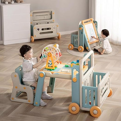MAMA DADA - 4 in 1 Kid Multifunctional Activity Table with Large Storage for Kids
