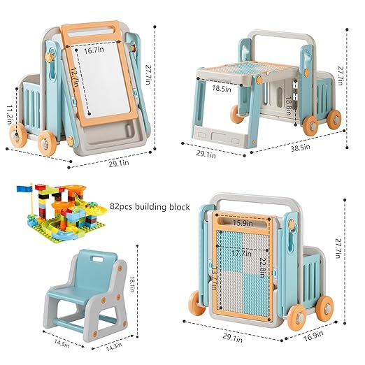 MAMA DADA - 4 in 1 Kid Multifunctional Activity Table with Large Storage for Kids