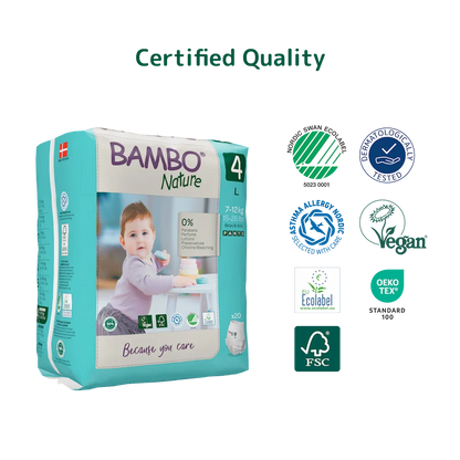 Bambo Nature Premium Baby Pants Diapers for Babies, Large Size (7-12 Kgs) - Mamadada