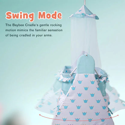 Baybee Fuffy Baby Swing Cradle for Newborn Baby with Mosquito Net, Storage & Wheels