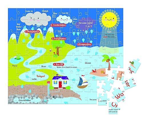 The Water Cycle Puzzle – 104 Pieces Educational Toy for Kids - Mamadada