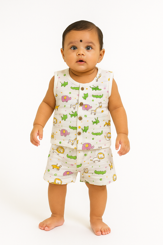 Jungle Friends Muslin Jabla Set