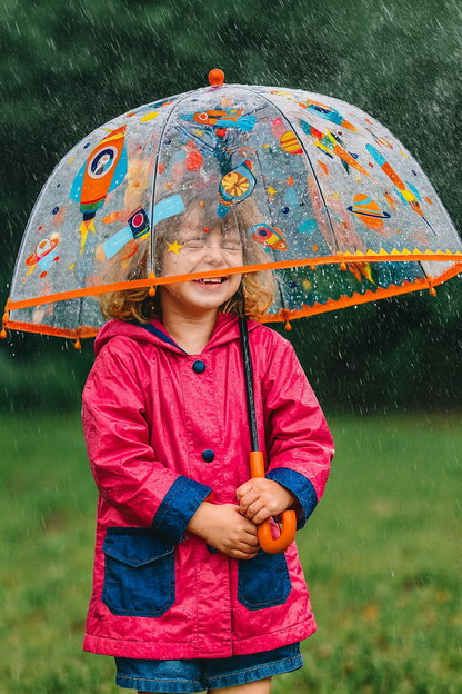 Space Rocket Transparent Umbrella