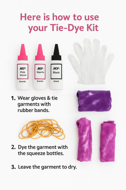 MY One-Step Tie-Dye Kit – Blush, Fuchsia & Wine (3 Colors)