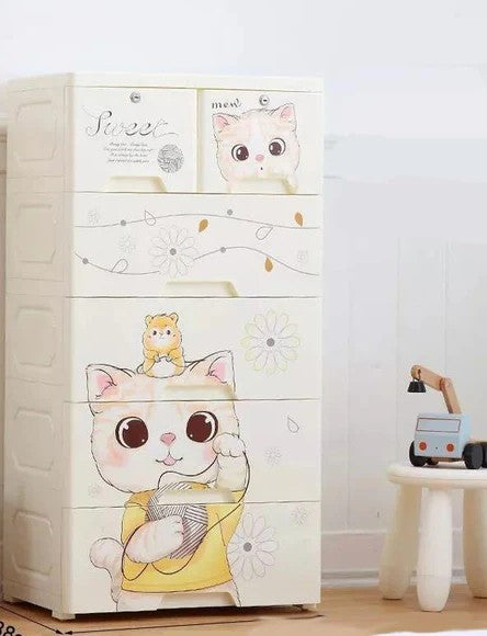 Sweet Cat Cartoon Storage Cabinet