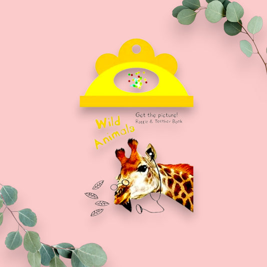 RATTLE&TEETHER BOOK-WILD ANIMALS - Mamadada