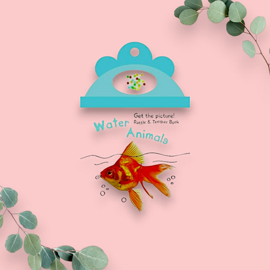 RATTLE & TEETHER BOOK-WATER ANIMALS - Mamadada