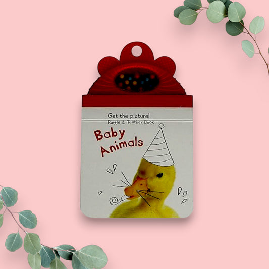RATTLE&TEETHER BOOK-BABY ANIMAL - Mamadada