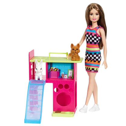 Barbie Playset with Pet Playhouse, Doll - Mamadada