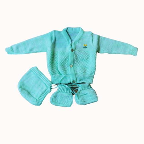 Sweater Cap Mitton Booties Green - Super NB