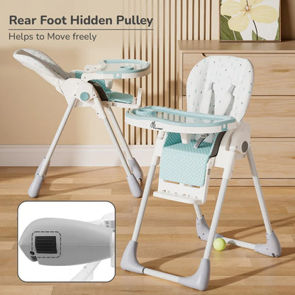 Marshmallow lite High Chair - 6 Level Height Adjustment, 3 Recline modes, Adjustable