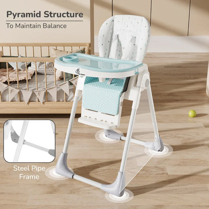Marshmallow lite High Chair - 6 Level Height Adjustment, 3 Recline modes, Adjustable