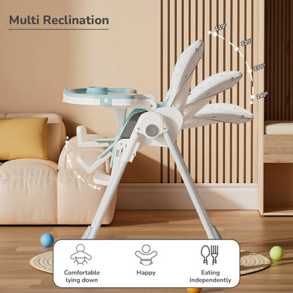 Marshmallow lite High Chair - 6 Level Height Adjustment, 3 Recline modes, Adjustable