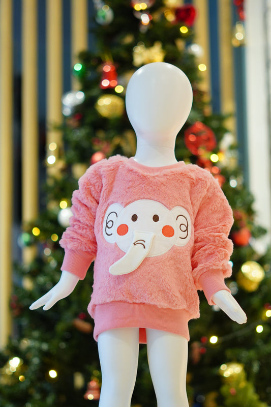 Winter Wear Elephant D Pink Top-9107