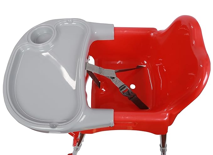 Esquire Bobo Red Baby Dining Chair with Paw Foot, Foot Rest and with a Slide in Table Tray