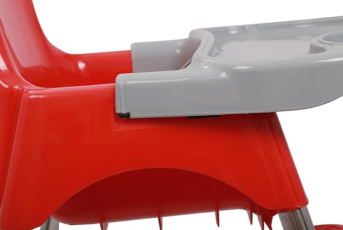 Esquire Bobo Red Baby Dining Chair with Paw Foot, Foot Rest and with a Slide in Table Tray