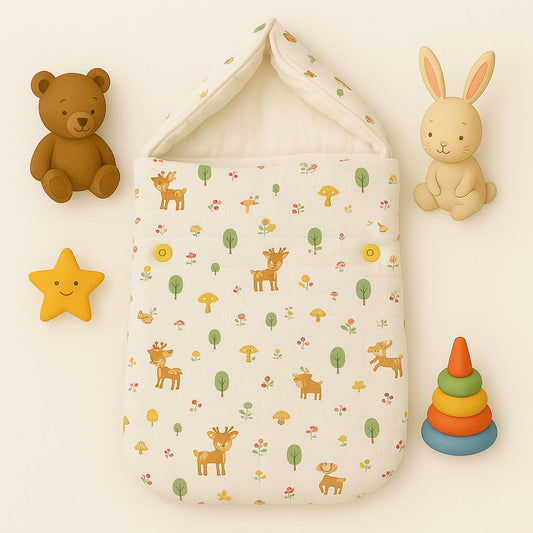 Baby Swaddle Sleeping Bag – Forest Theme (Deer And Trees)