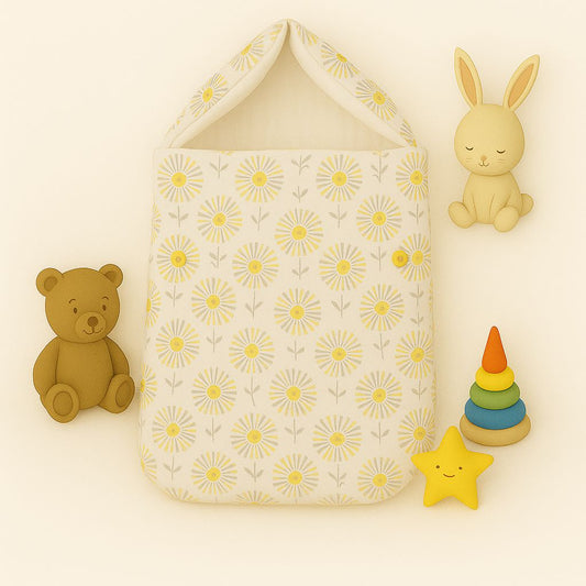 Yellow Daisy Print Baby Sleeping Bag – Hooded Design