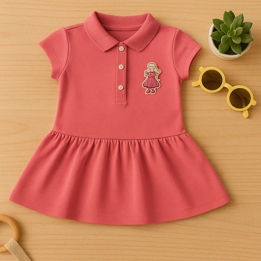 Pink Polo Dress with Doll Patch