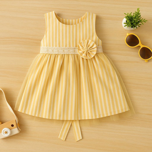 Yellow Stripe Party Dress