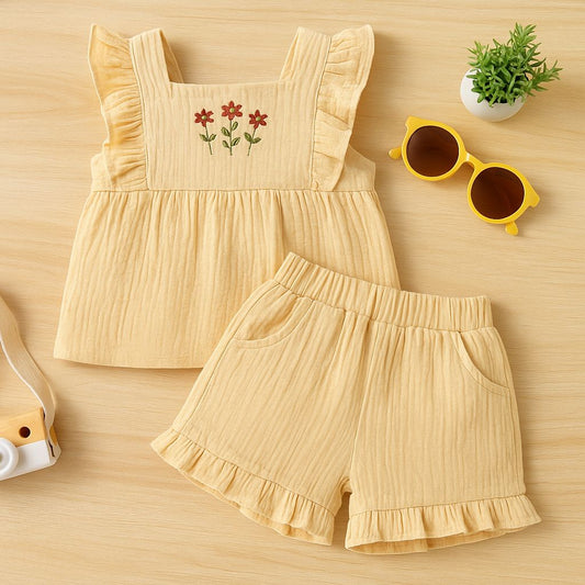 Yellow Ruffle Co-ord Set