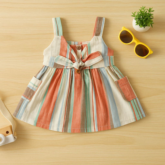 Multicolor Stripe Knot Dress