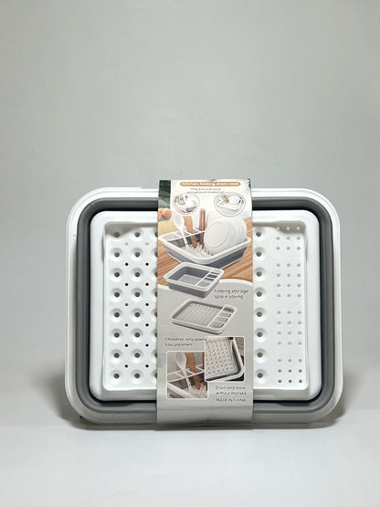 Foldable Kitchen Drain Rack – Space Saving Dish Drying Rack with Utensil Holder - Mamadada