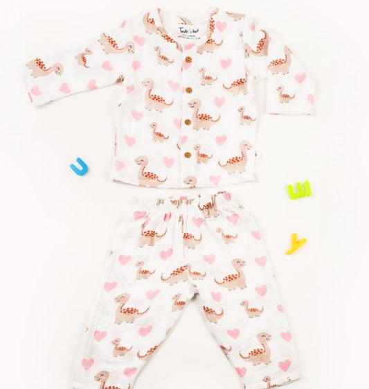 Pink Dino Night Suit