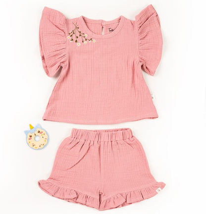Rose Petal Ruffle Co-ord Set