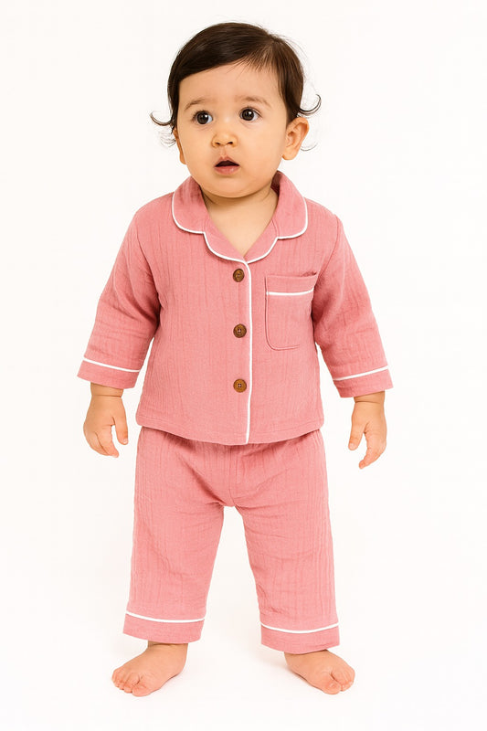 Baby Pink Night Suit - Mamadada