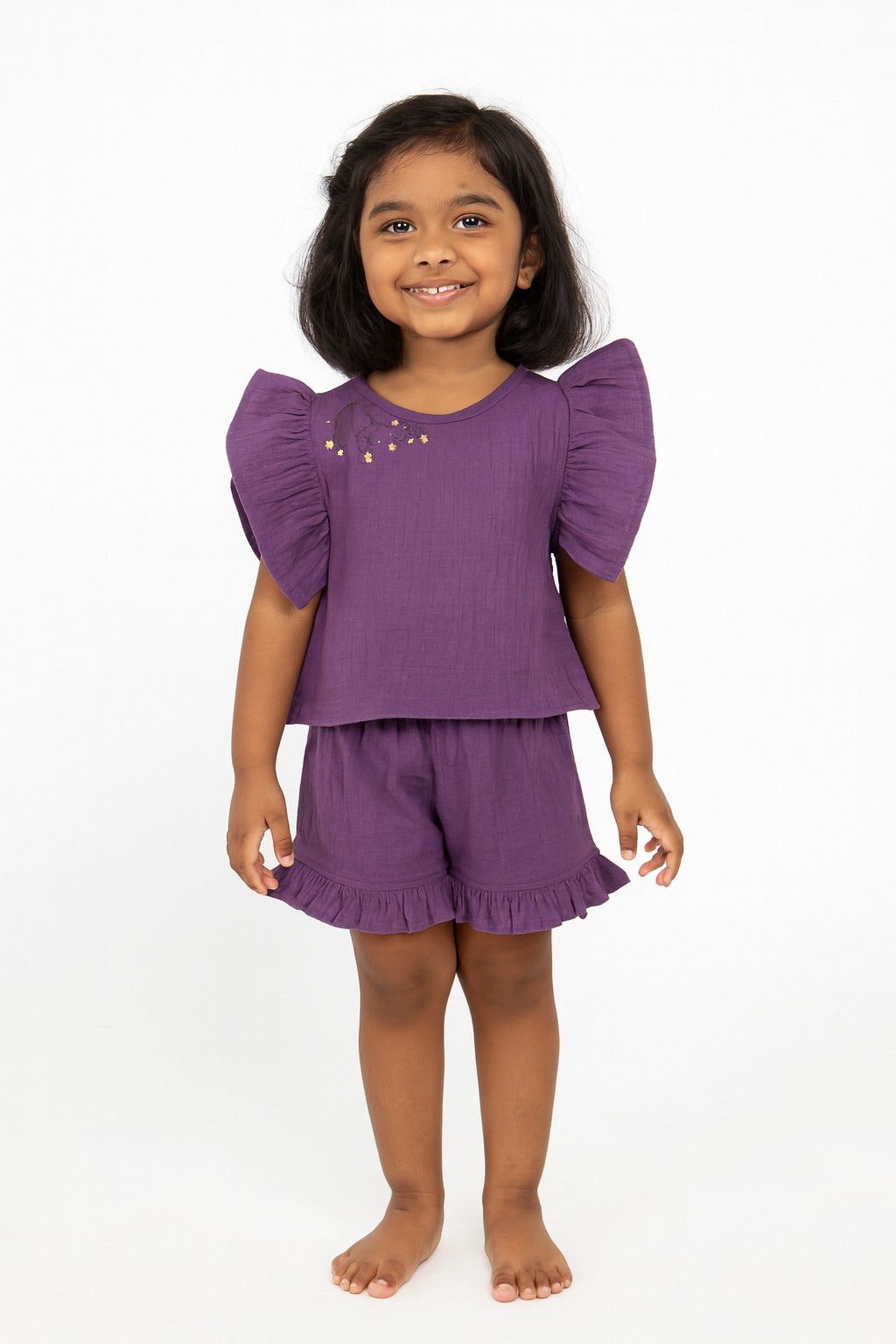 Lavender Bloom Ruffle Co-ord Set