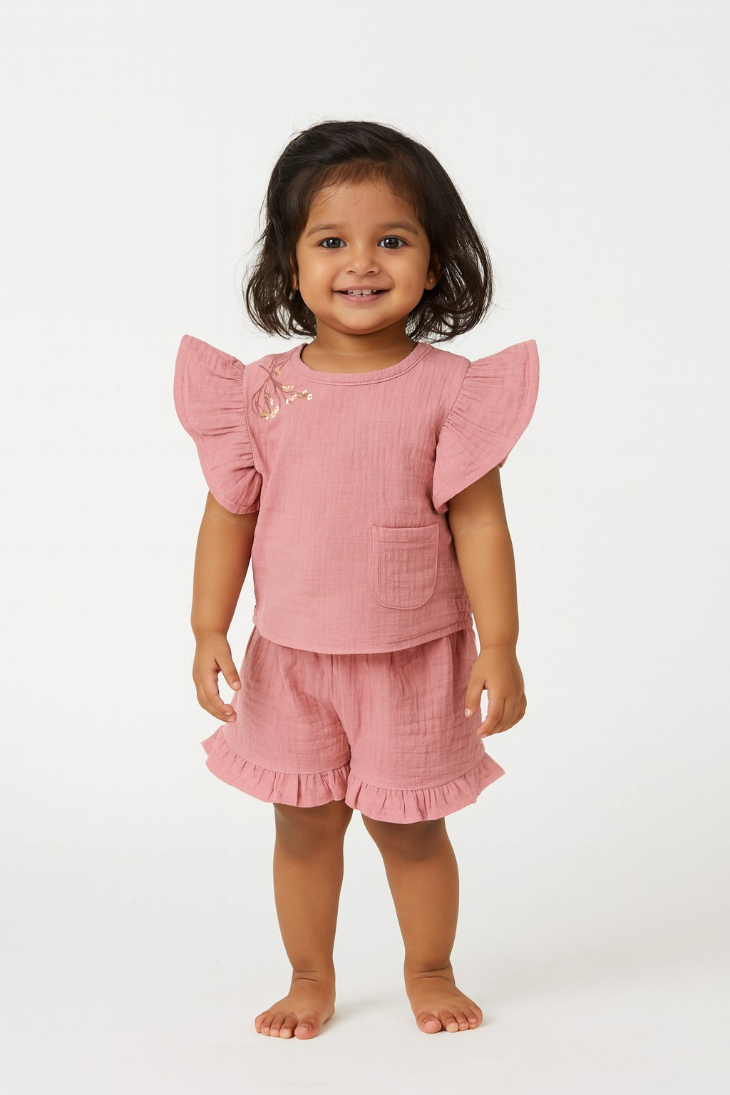 Rose Petal Ruffle Co-ord Set