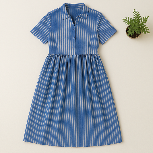 AZURE STRIPES LADIES MATERNITY DRESS