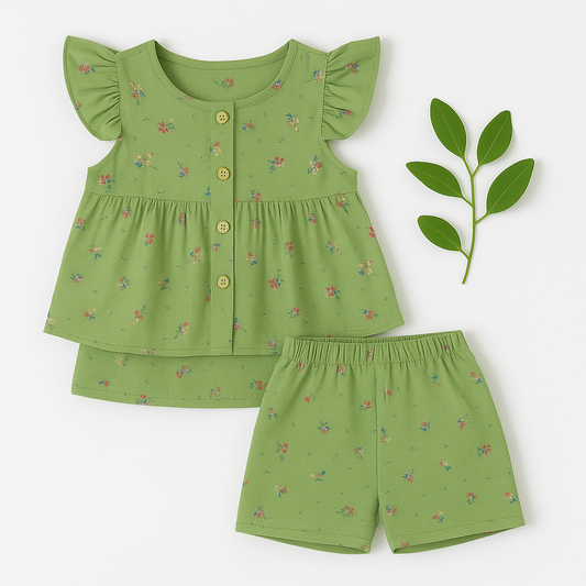 KOPA GREEN FLORAL DELIGHT CO-ORD SET