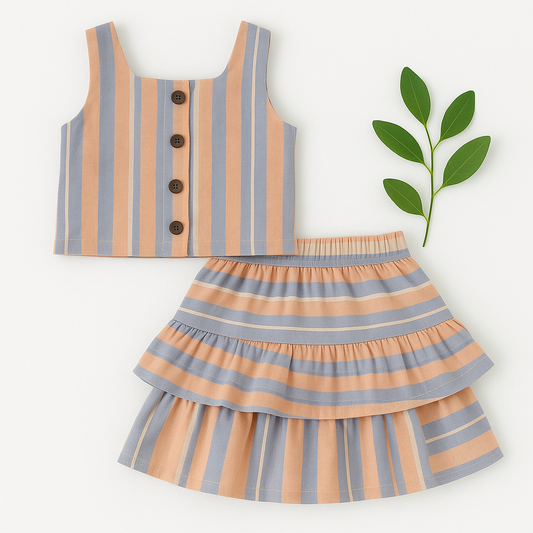 KOPA PRINT RADIANT STRIPE SKIRT SET