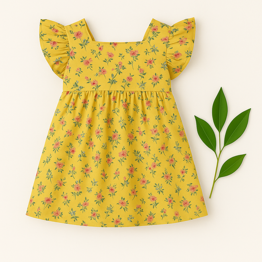 KOPA MUSTARD FRONT FRILL VISCOSE