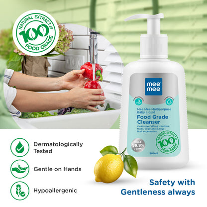 Mee Mee Multipurpose Baby Liquid Cleanser – 500ml | Food-Grade & Gentle