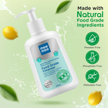 Mee Mee Multipurpose Baby Liquid Cleanser – 500ml | Food-Grade & Gentle