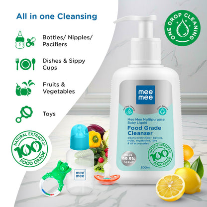 Mee Mee Multipurpose Baby Liquid Cleanser – 500ml | Food-Grade & Gentle