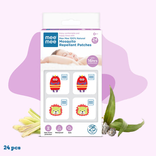 Mee Mee 100% Natural Mosquito Repellant Patches – 24 Pcs | Up to 16 Hrs Protection