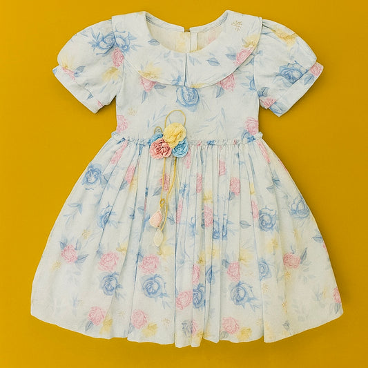 Charming Baby Girl Floral Frocks with Elegant Lace & Pastel Prints - Mamadada