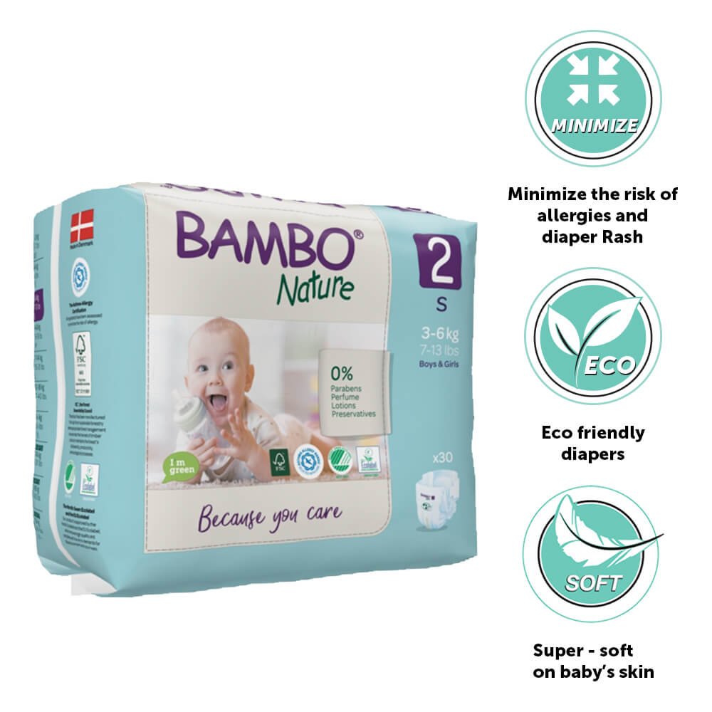 Bambo Nature Eco-Friendly Baby Diapers – Size 2 (S)