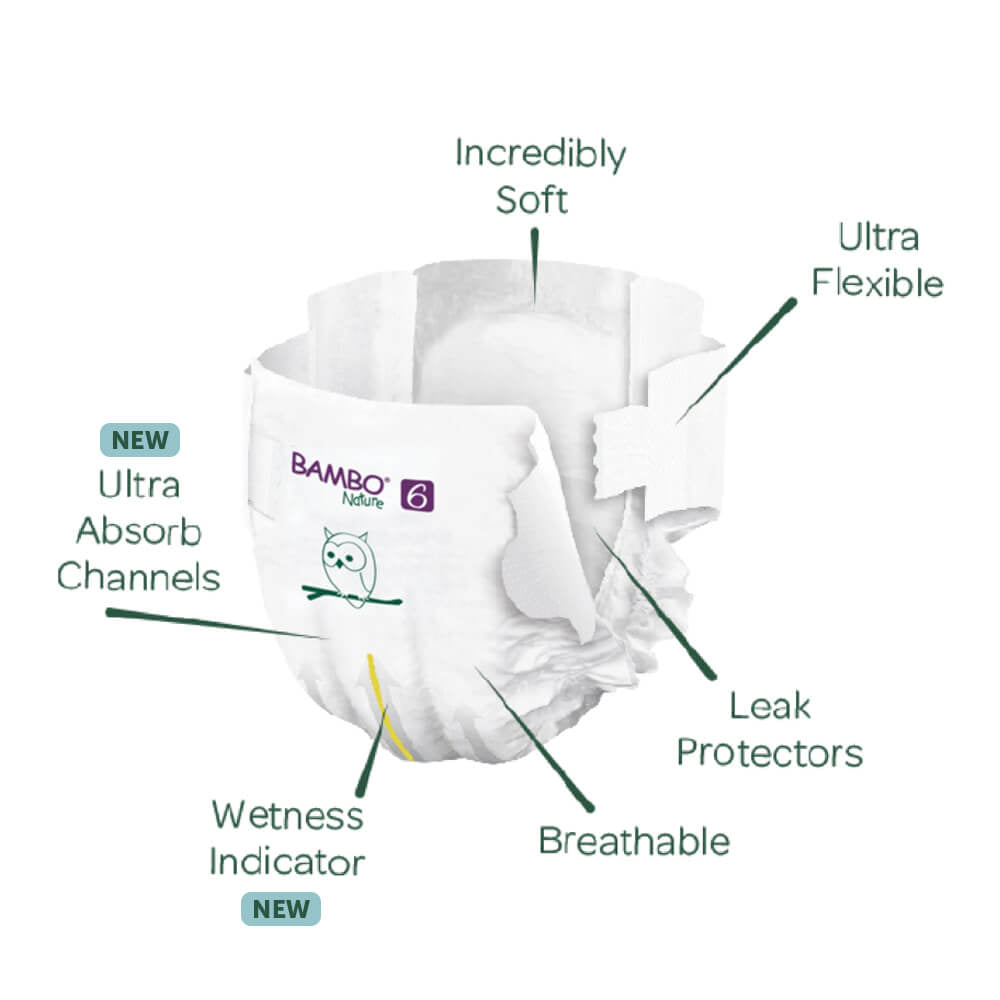 Bambo Nature Eco-Friendly Baby Diapers – Size 6 (XXL)