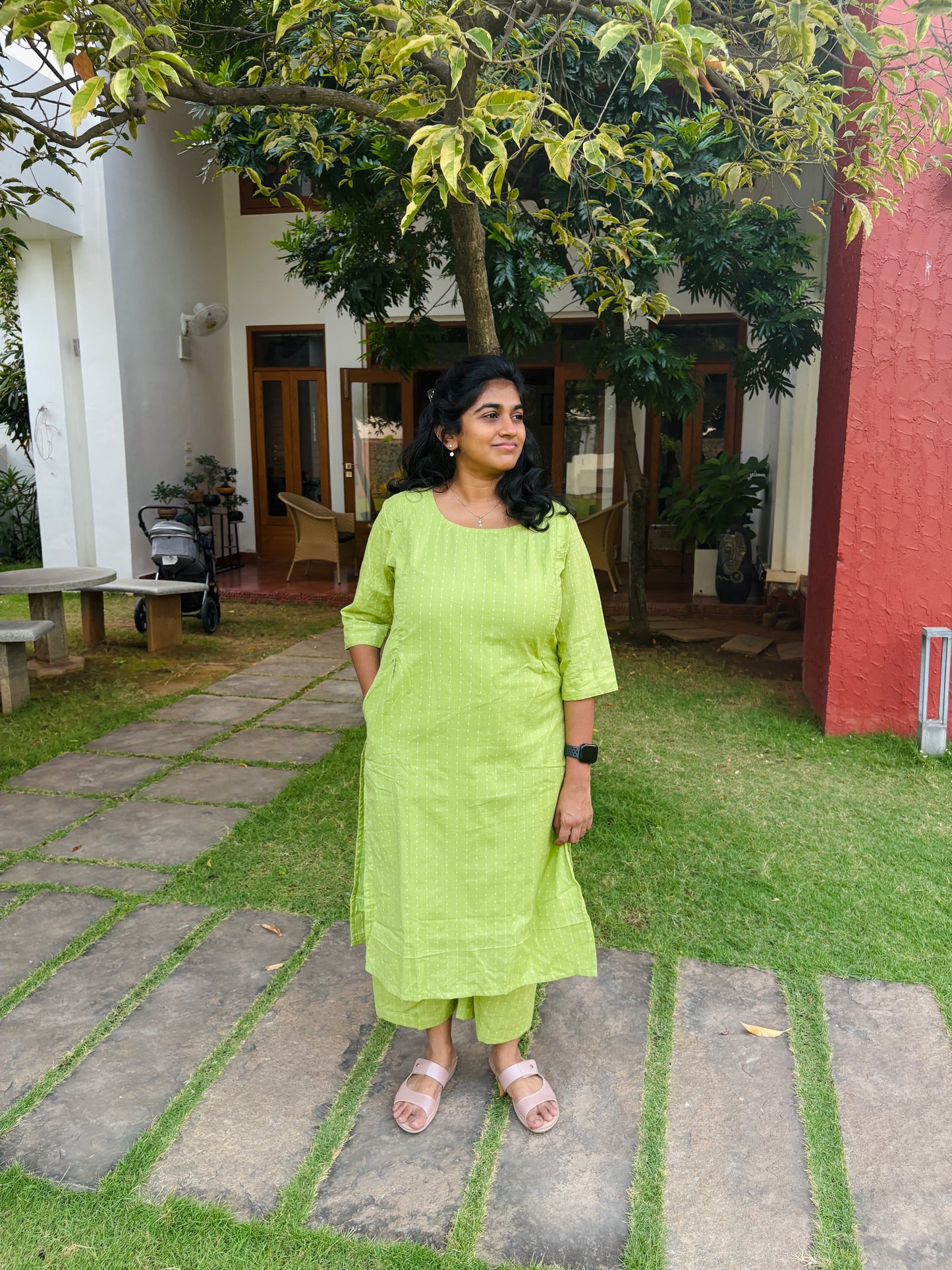 POLKA GREEN MATERNITY CO ORDS
