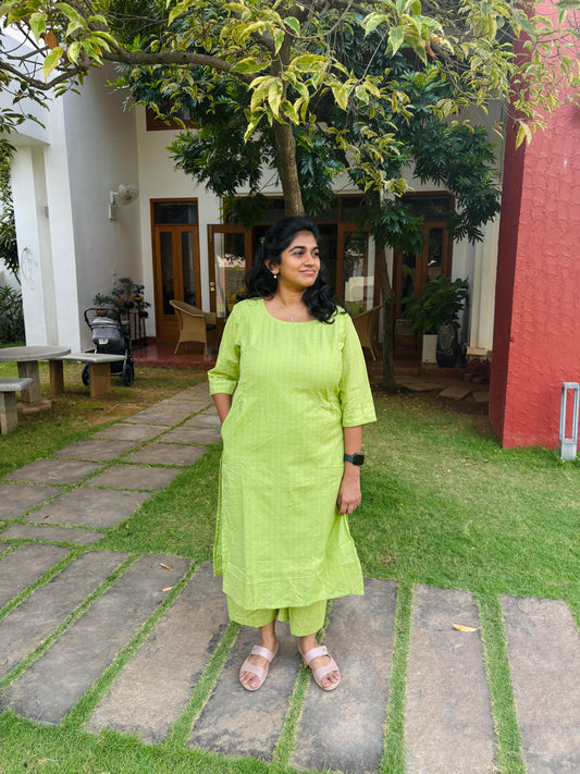 POLKA GREEN MATERNITY CO ORDS