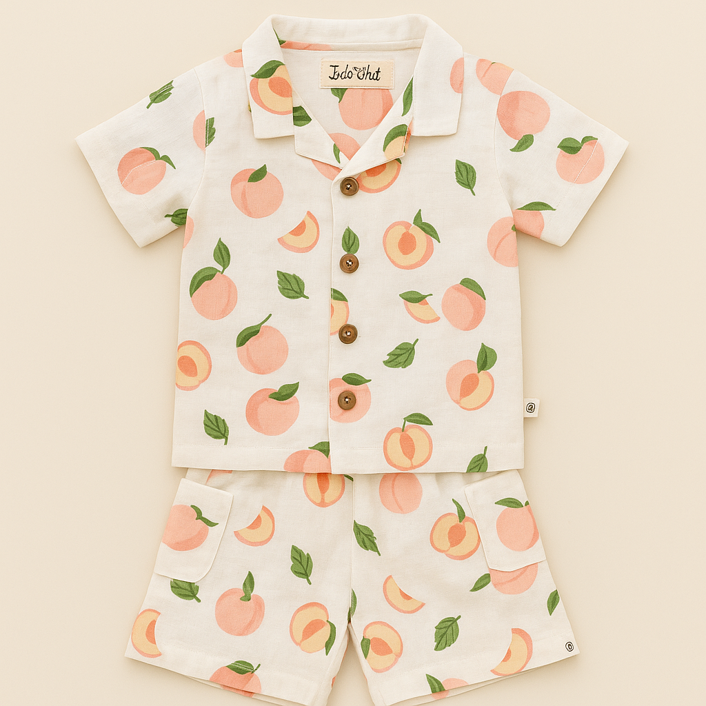 Soft Muslin Cotton Summer Co-ord Sets for Kids – Starfish, Floral & Peach Prints - Mamadada