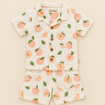 Soft Muslin Cotton Summer Co-ord Sets for Kids – Starfish, Floral & Peach Prints - Mamadada