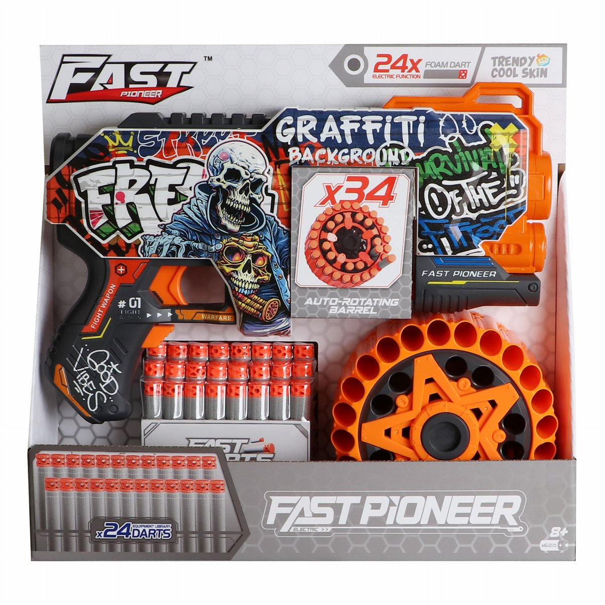 Graffiti Blaster Toy Gun – 12-Dart Rapid Fire Gun for Kids - Mamadada