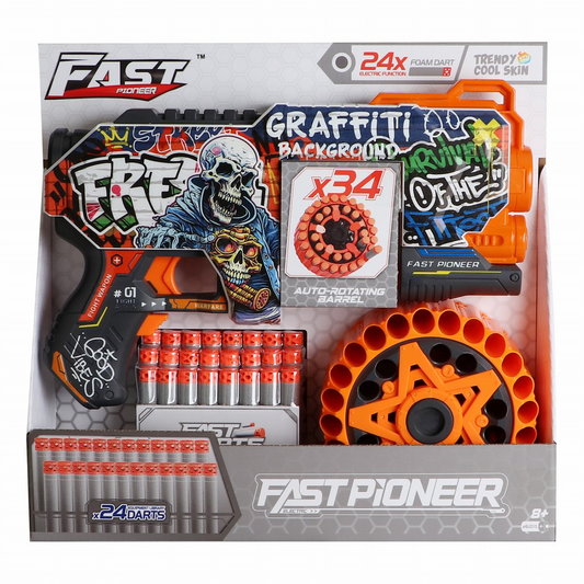 Graffiti Blaster Toy Gun – 12-Dart Rapid Fire Gun for Kids - Mamadada