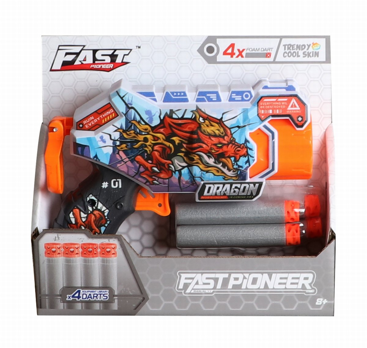Dragon Fury Toy Gun – 6-Shot Soft Dart Blaster for Kids - Mamadada